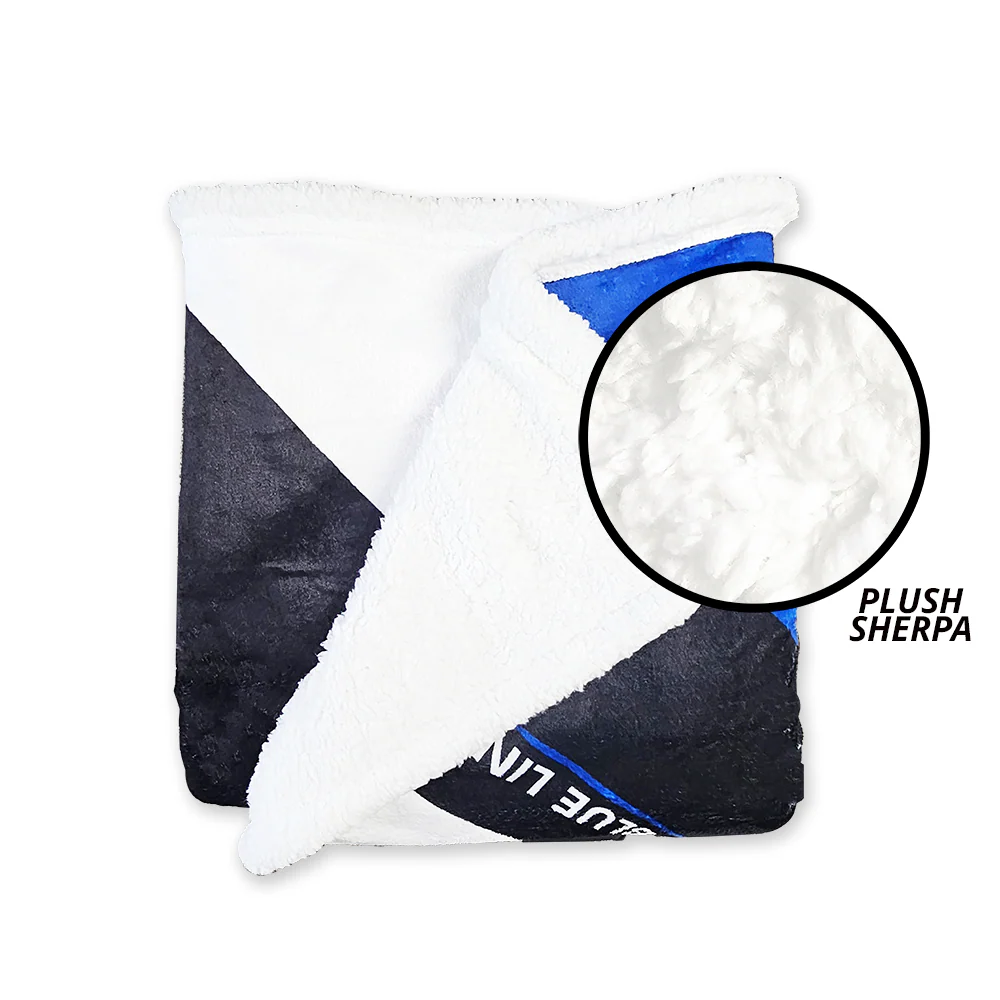 Thin Blue Line Sherpa Throw Blanket - Image 3