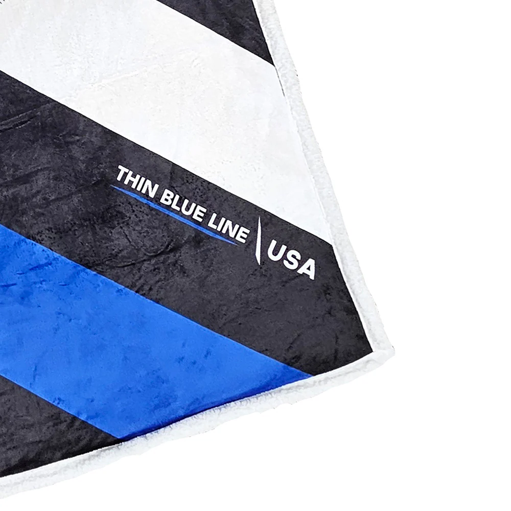 Thin Blue Line Sherpa Throw Blanket - Image 4
