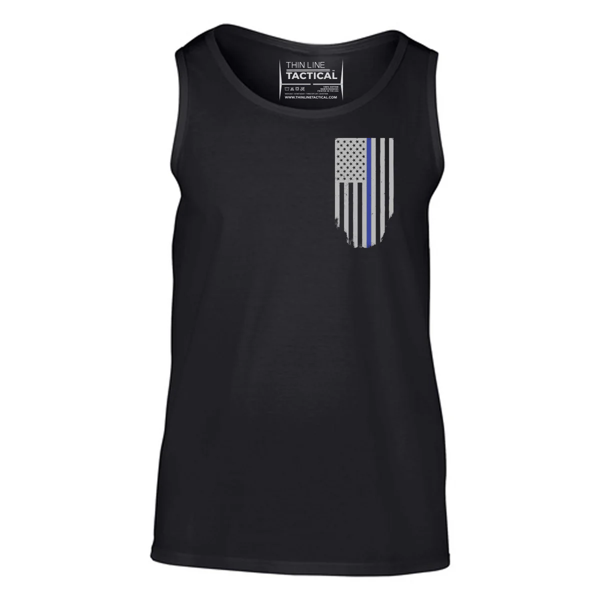 Tank - Thin Blue Line American Flag - HONOR & RESPECT - Image 3