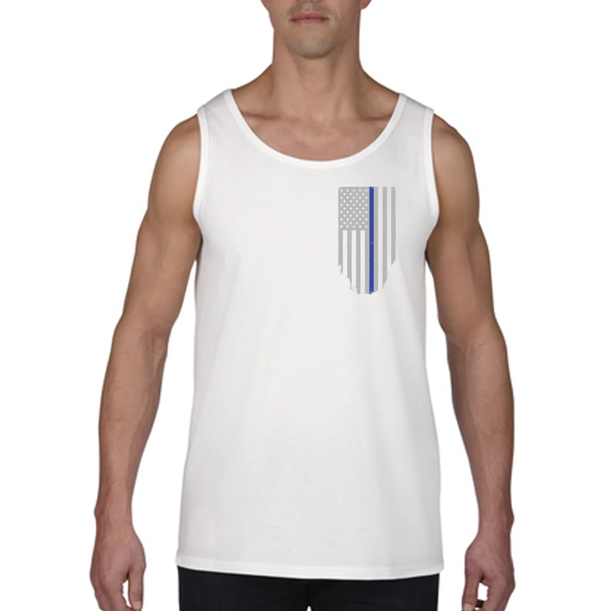 Tank - Thin Blue Line American Flag - HONOR & RESPECT - Image 5