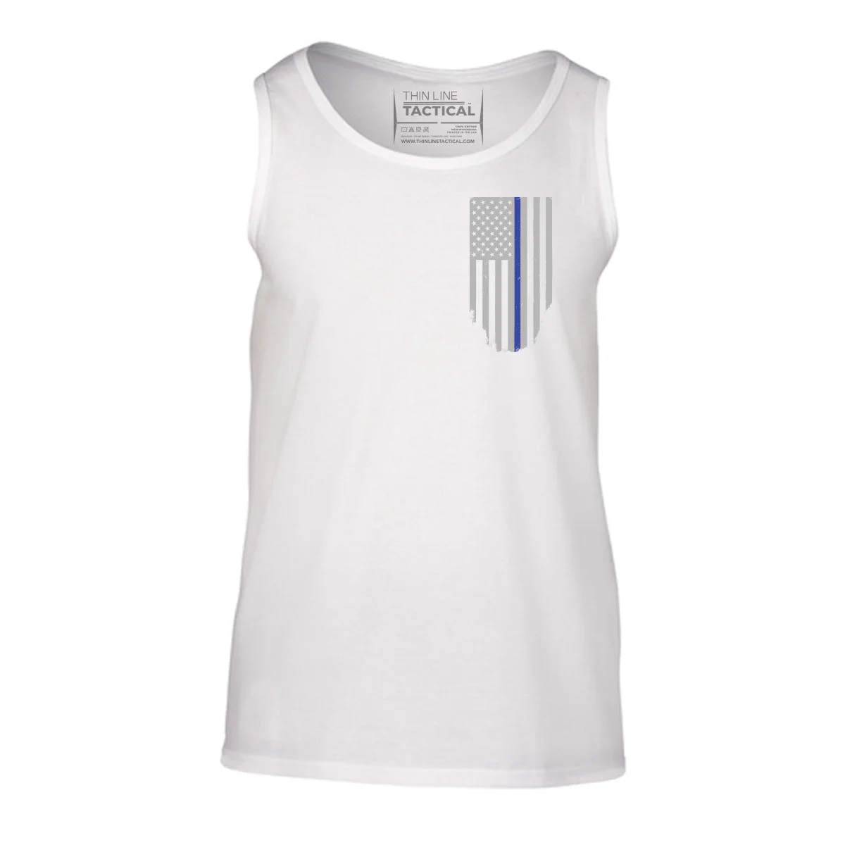 Tank - Thin Blue Line American Flag - HONOR & RESPECT - Image 6