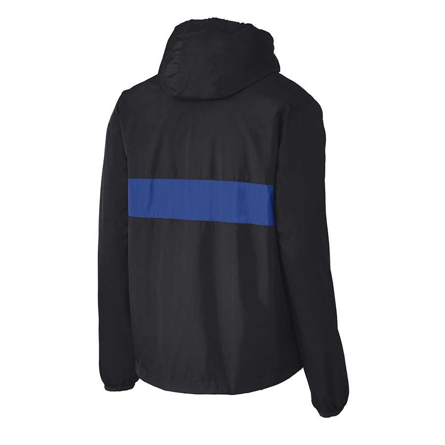 Thin Blue Line 1/2 Zip Hooded Windbreaker, Unisex, Embroidered - Image 3