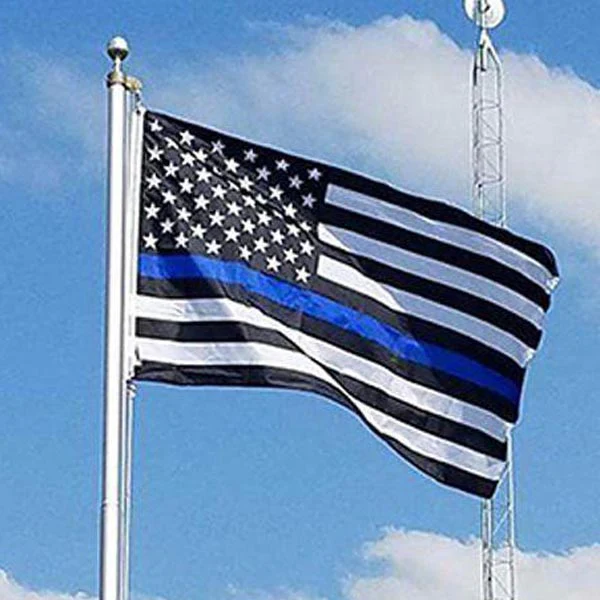 Thin Blue Line American Flag with Grommets - Image 3