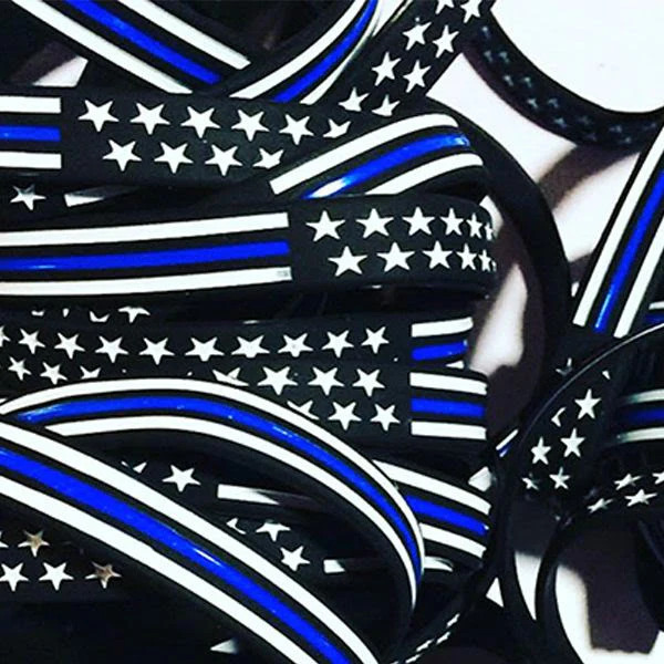 Thin Blue Line American Flag Bracelet - Image 4