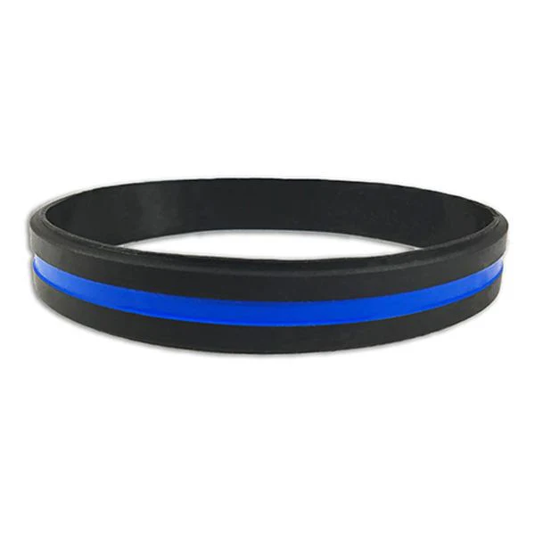Thin Blue Line Silicone Bracelet - Image 3