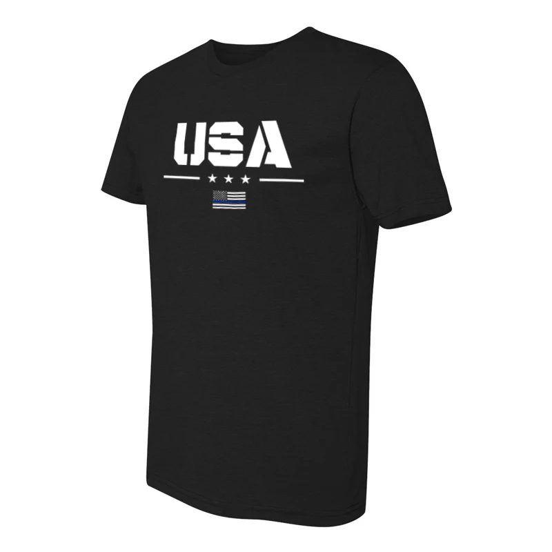 Thin Blue Line USA Logo T-shirt, Unisex - Image 3