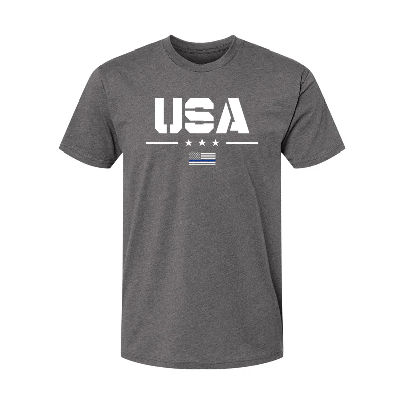 Thin Blue Line USA Logo T-shirt, Unisex - Image 4