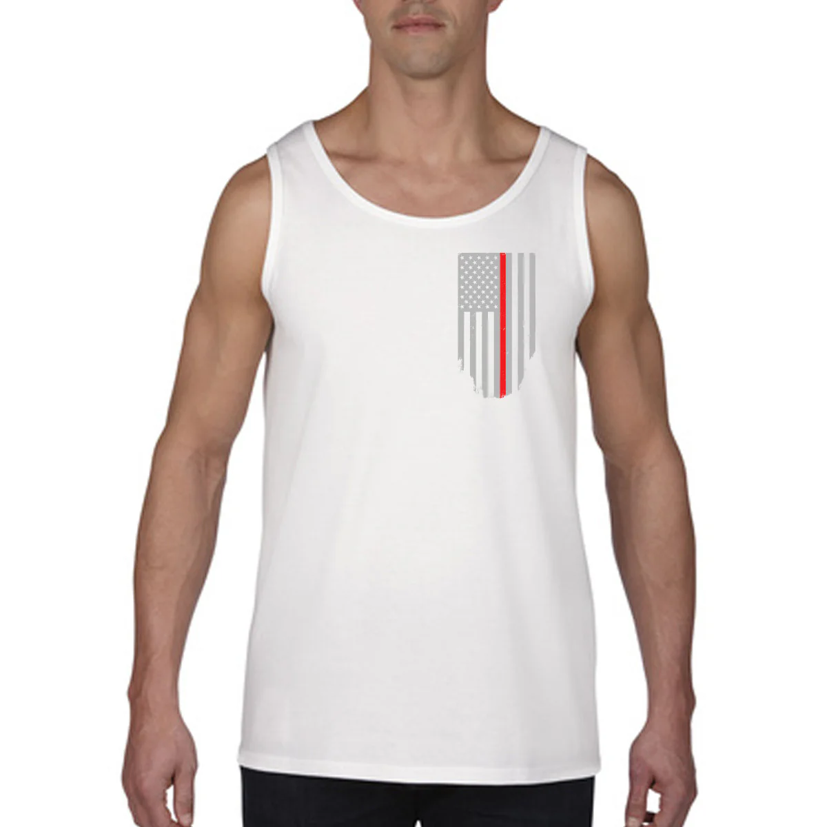 Tank - Thin Red Line American Flag - HONOR & RESPECT - Image 5