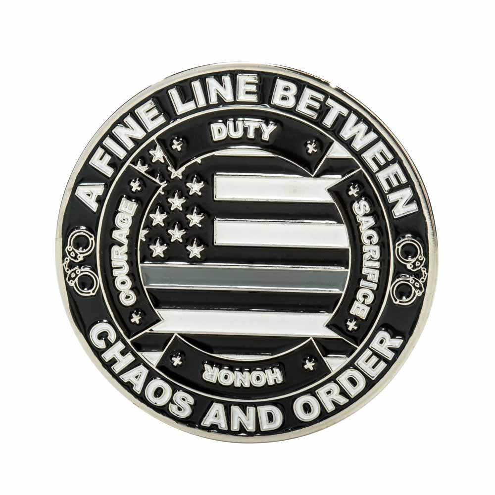 Thin Silver Line Challenge Coin- "We Secure The Evil You Pretend Does Not Exist" - Image 3